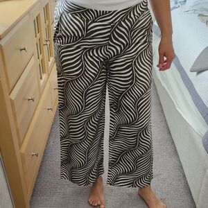 Zebra Print Wide-Leg Pants